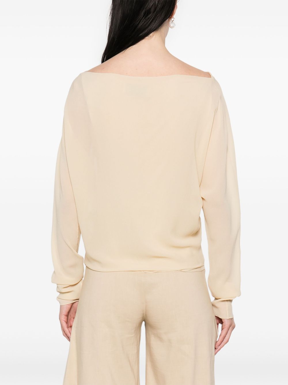 Cortana Silk Top In Beige