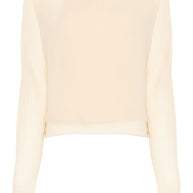 Cortana Silk Top In Beige