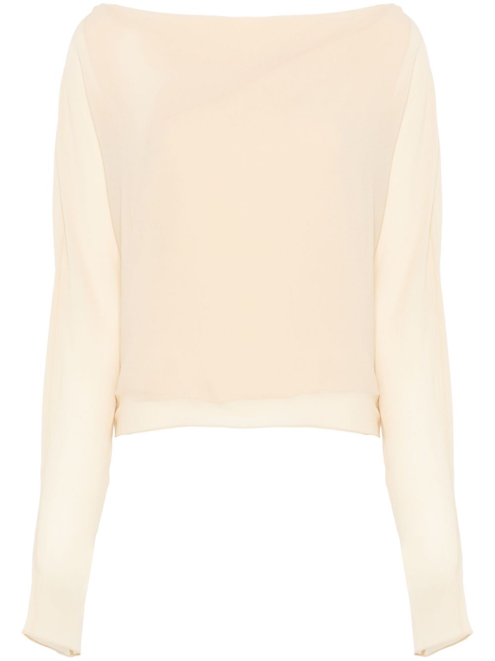 Cortana Silk Top In Beige