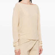 Cortana Silk Top In Beige