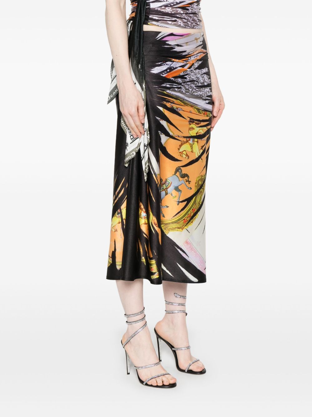 Diesel O-pary Midi Skirt In MultiColour