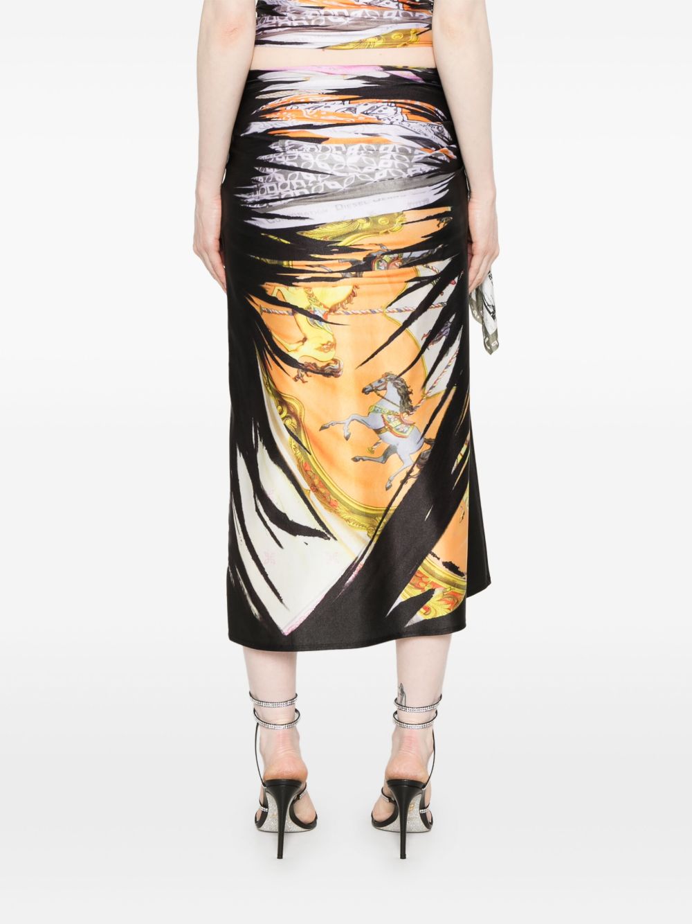 Diesel O-pary Midi Skirt In MultiColour