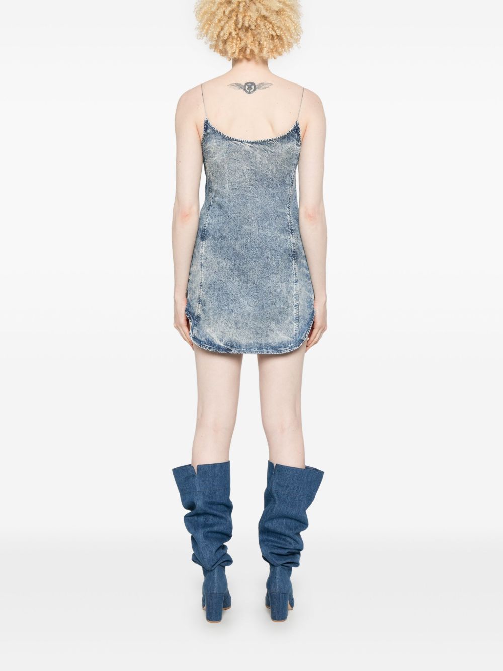 Diesel Denim De-Dra Mini Dress In Clear Blue