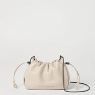 Brunello Cucinelli Soft Leather Bucket Bag With Chain Strap - Cream