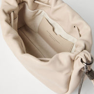 Brunello Cucinelli Soft Leather Bucket Bag With Chain Strap - Cream