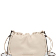 Brunello Cucinelli Soft Leather Bucket Bag With Chain Strap - Cream