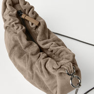 Brunello Cucinelli Suede Hobo Brioche Handbag - Dove Grey