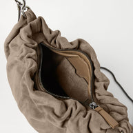 Brunello Cucinelli Suede Hobo Brioche Handbag - Dove Grey
