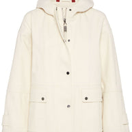 Brunello Cucinelli Hooded Canvas Waterproof Jacket - White