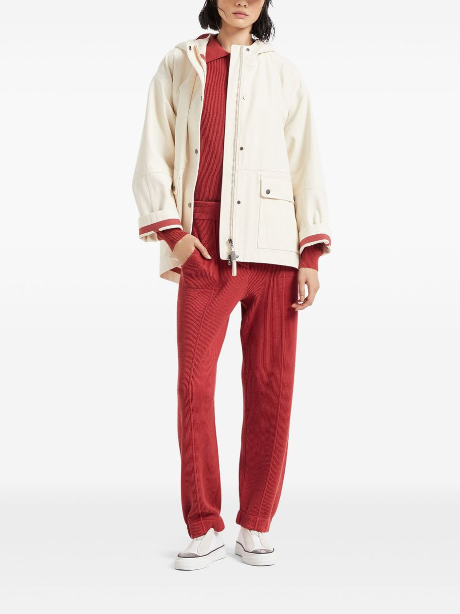 Brunello Cucinelli Hooded Canvas Waterproof Jacket - White