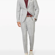 Brunello Cucinelli Linen And Cotton Suit-type Jacket - Light Grey
