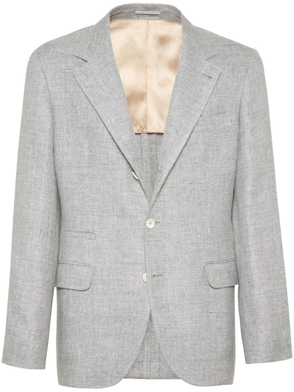 Brunello Cucinelli Linen And Cotton Suit-type Jacket - Light Grey