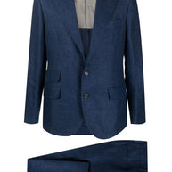 Brunello Cucinelli Linen Leisure Fit Suit - Blue