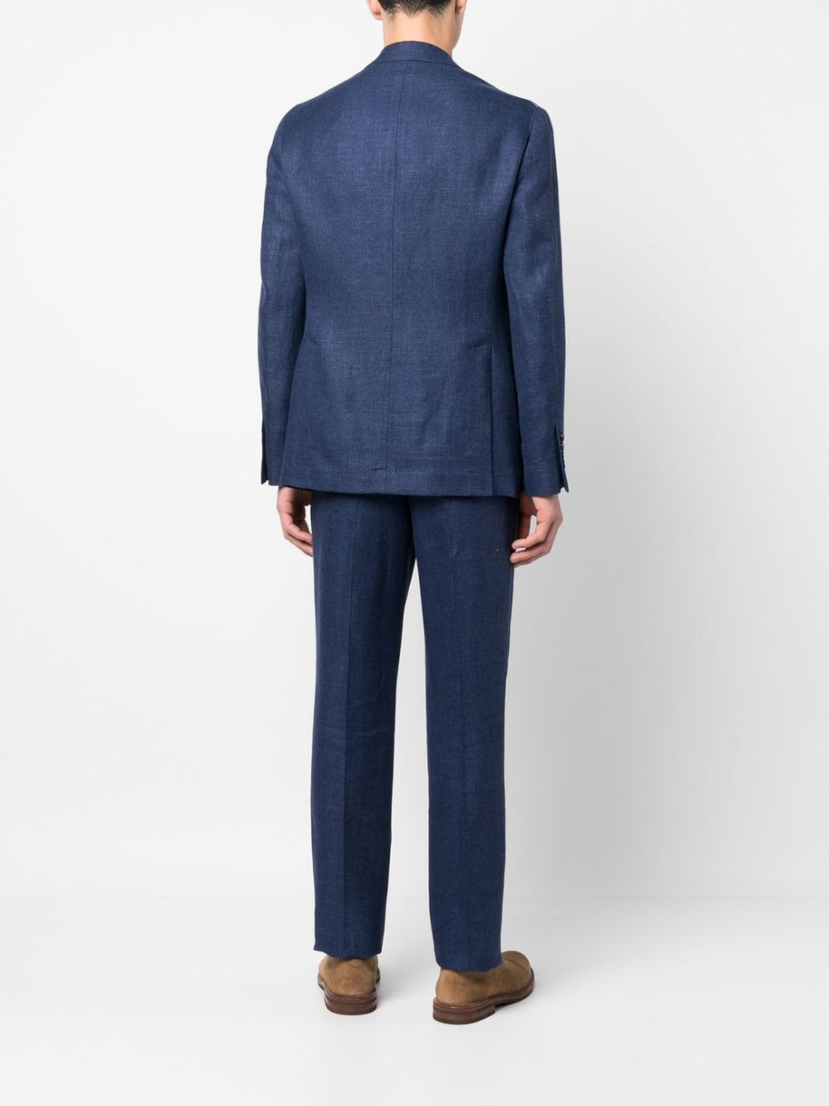 Brunello Cucinelli Linen Leisure Fit Suit - Blue