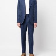 Brunello Cucinelli Linen Leisure Fit Suit - Blue