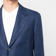 Brunello Cucinelli Linen Leisure Fit Suit - Blue