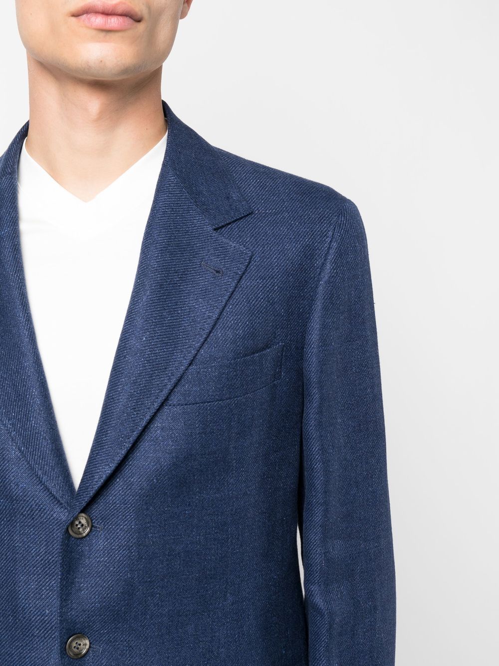 Brunello Cucinelli Linen Leisure Fit Suit - Blue