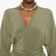 Cortana Silk Jumpsuit In Green