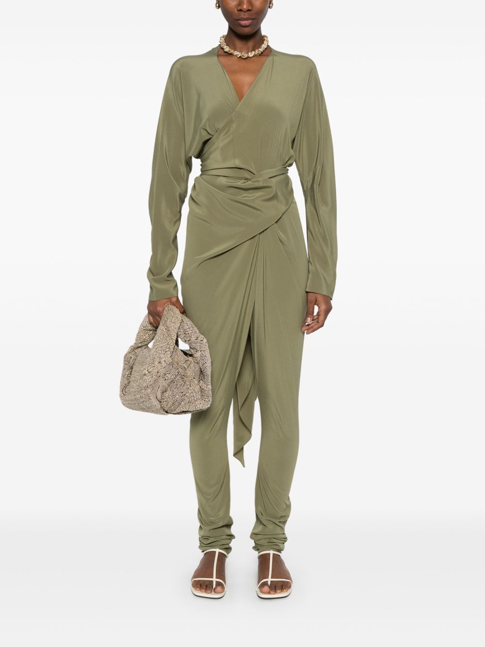 Cortana Silk Jumpsuit In Green