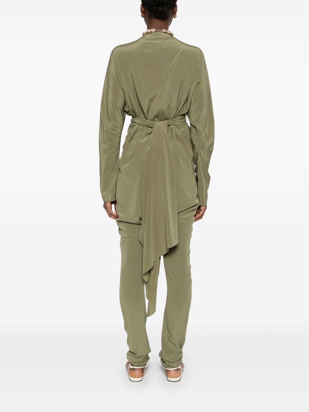 Cortana Silk Jumpsuit In Green