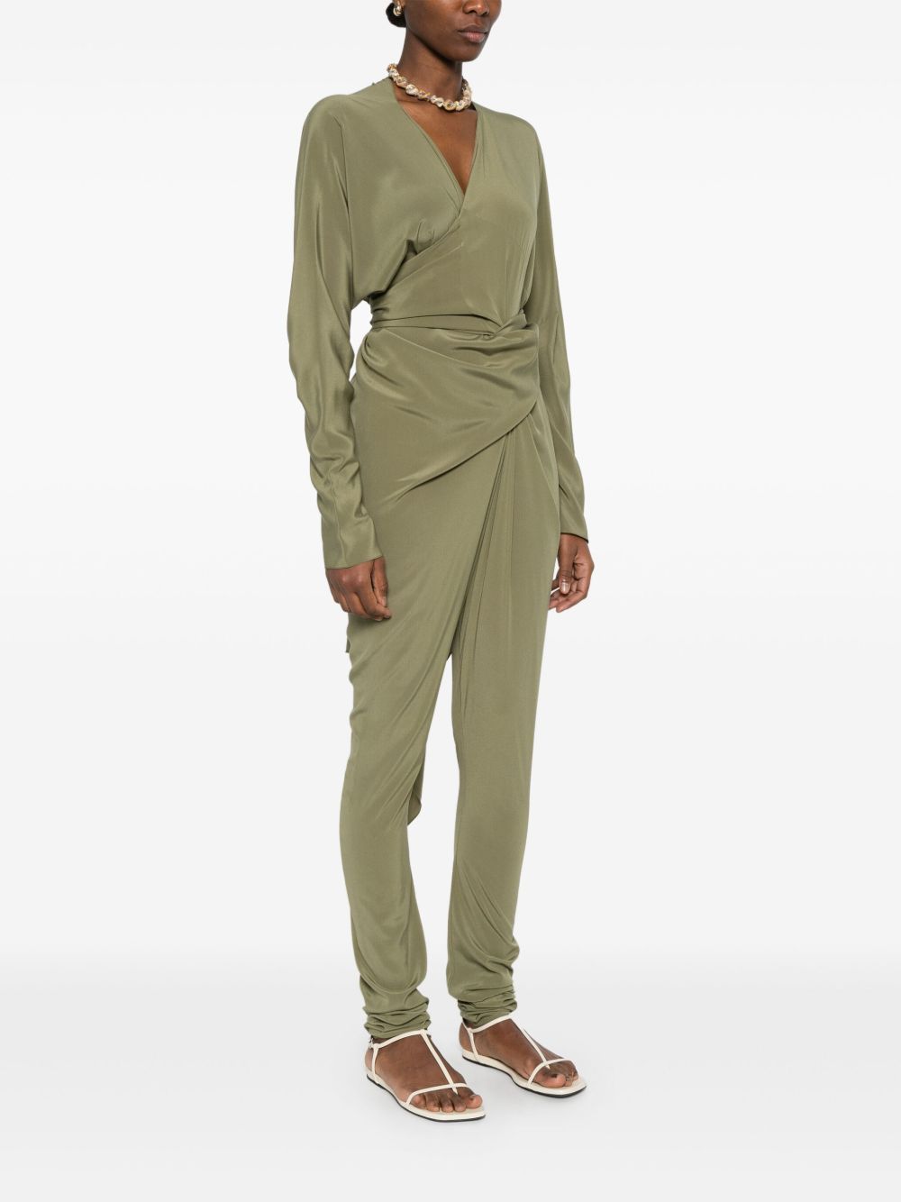 Cortana Silk Jumpsuit In Green