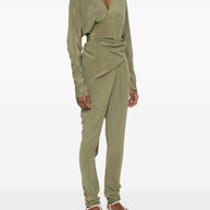 Cortana Silk Jumpsuit In Green