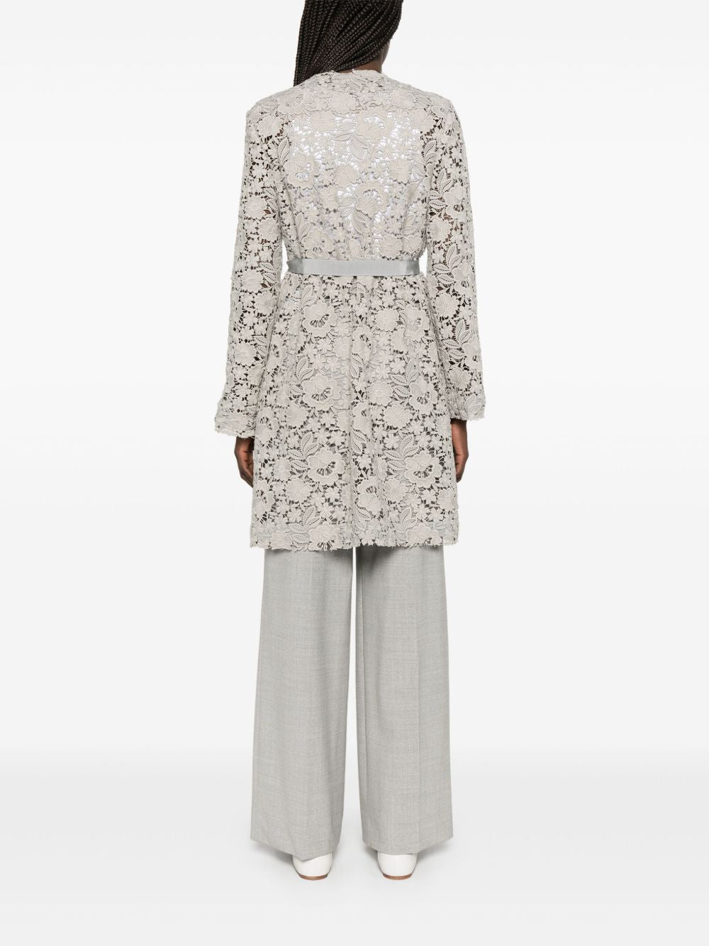 Parosh Lace Jacket In Light Grey