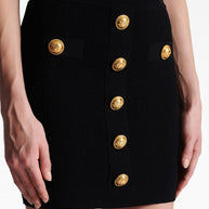 Balmain Knit Mini Skirt In Black