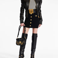 Balmain Knit Mini Skirt In Black