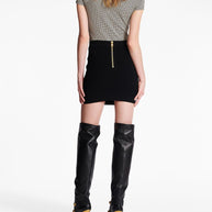 Balmain Knit Mini Skirt In Black