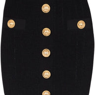 Balmain Knit Mini Skirt In Black