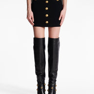 Balmain Knit Mini Skirt In Black