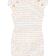 Balmain Tweed Mini Dress In White