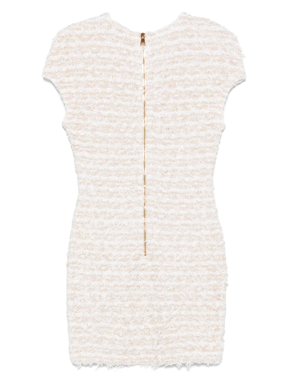 Balmain Tweed Mini Dress In White