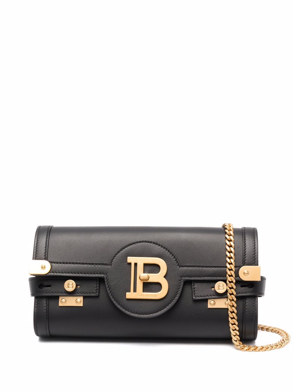 Balmain B-Buzz Clutch 23 With Chain Strap In Black