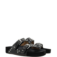 Isabel Marant Lennyo Leather Sandals - Black
