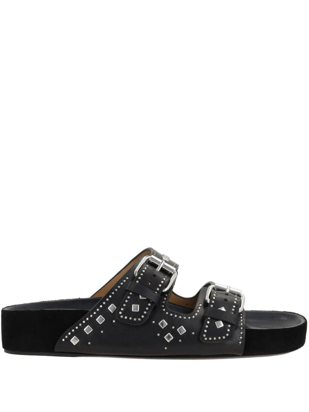 Isabel Marant Lennyo Leather Sandals Black