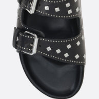 Isabel Marant Lennyo Leather Sandals - Black