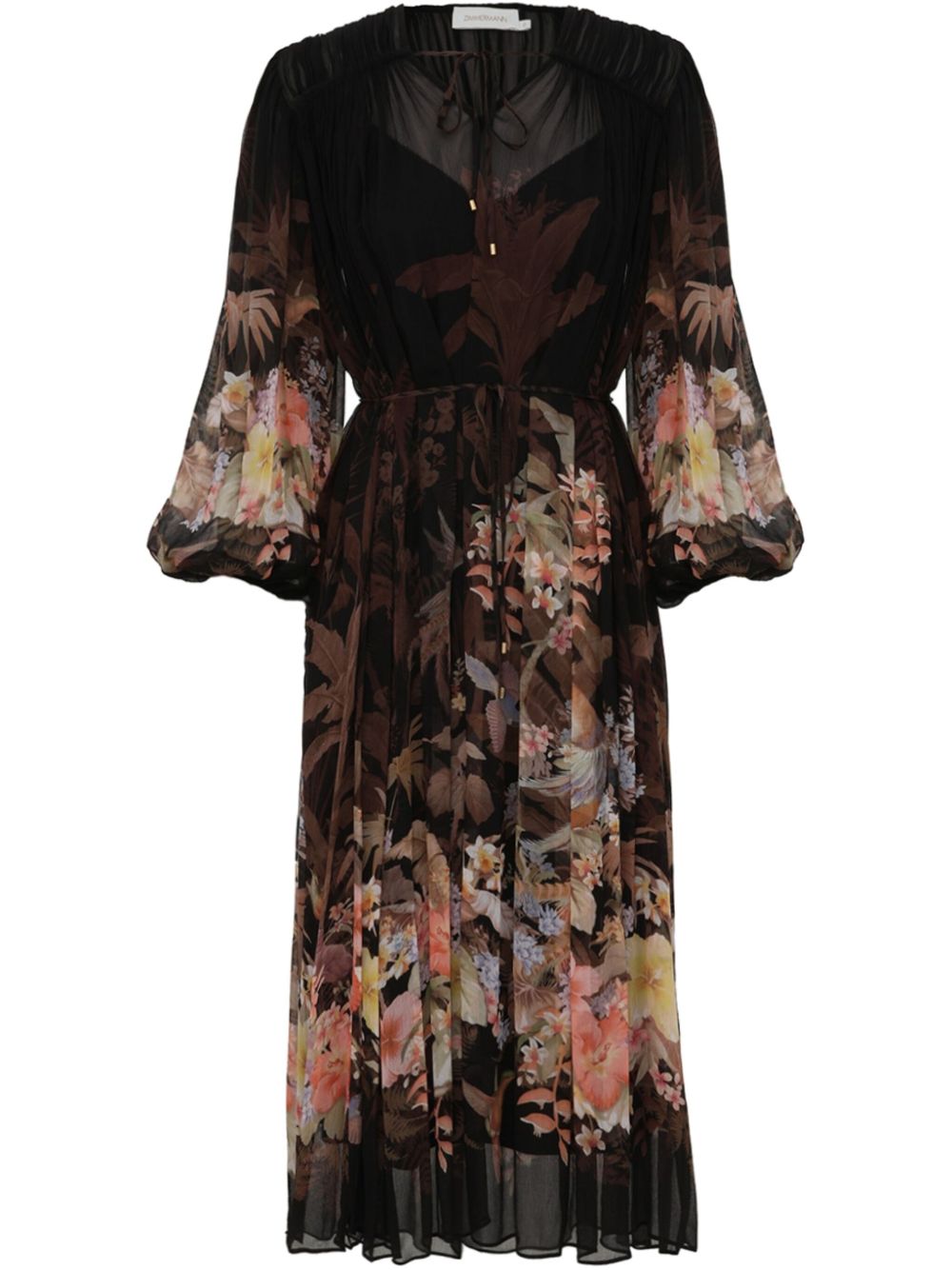 Zimmermann Floral Print V-neck Midi Dress