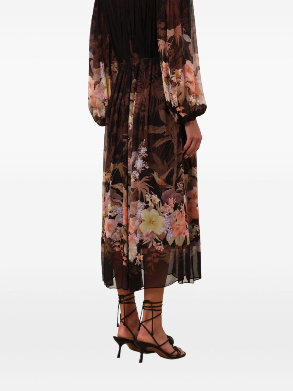 Zimmermann Floral Print V-neck Midi Dress