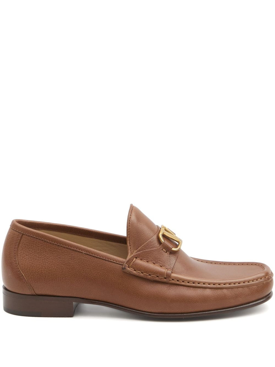 Valentino Garavani VLogo Signature Leather Loafers - Leather Brown