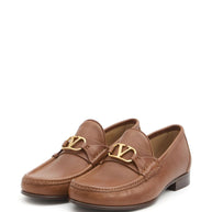 Valentino Garavani VLogo Signature Leather Loafers - Leather Brown
