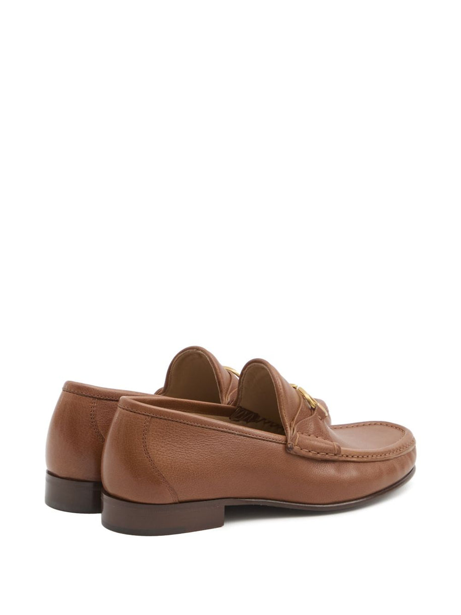 Valentino Garavani VLogo Signature Leather Loafers - Leather Brown