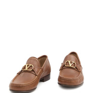 Valentino Garavani VLogo Signature Leather Loafers - Leather Brown