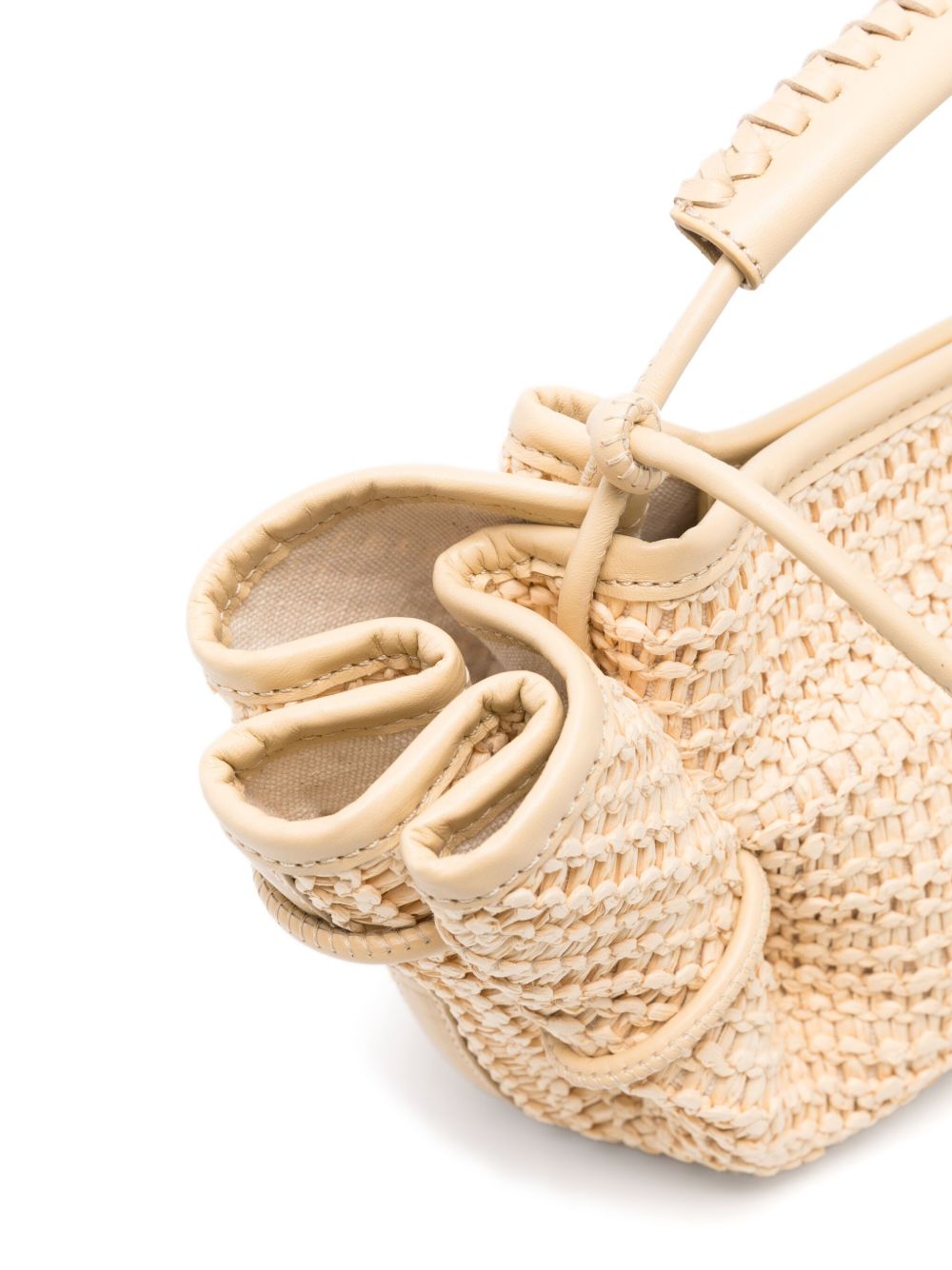 HEREU Raffia Arta Mini Shoulder Bag In Beige