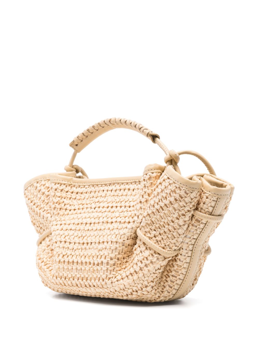 HEREU Raffia Arta Mini Shoulder Bag In Beige