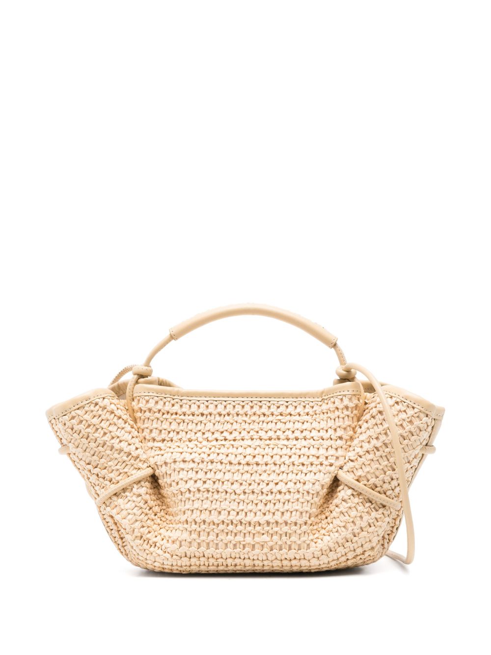 HEREU Raffia Arta Mini Shoulder Bag In Beige