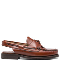 HEREU  Saler Leather Slingback Loafers - Leather Brown
