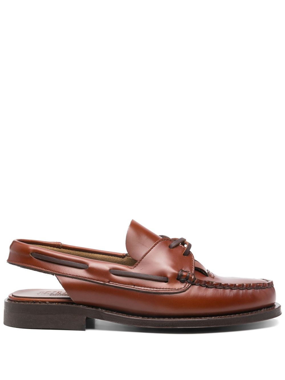 HEREU  Saler Leather Slingback Loafers - Leather Brown