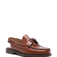 HEREU  Saler Leather Slingback Loafers - Leather Brown